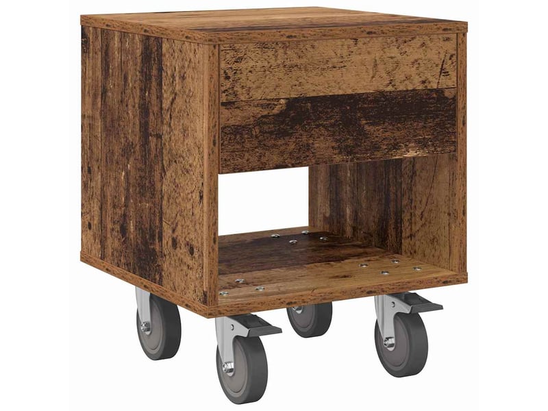 Table de chevet - cabinet de chevet - table de nuit 2 pc bois ancien 40,5 x 40 x 48 cm - Conforama D