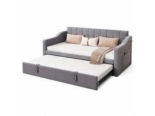Lit gigogne 90x190 cm OKMYHOME   coloris gris