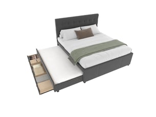 Lit gigogne 140x200 cm <strong>MODENUIT </strong>  <strong></strong> coloris gris