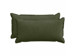 Lot de 2 housses de coussin houten vert 40 x 80 cm velours côtelé cf49383