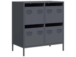 Buffet - bahut - meuble de rangement anthracite 68x39x73,5 cm acier laminé à froid