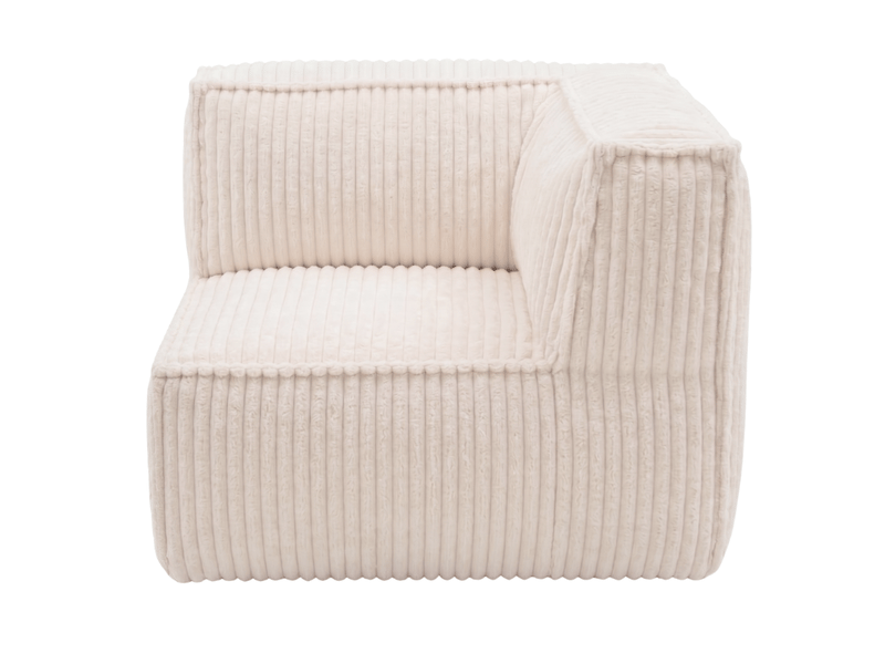  Module angle droit déhoussable pour canapé modulable velours côtelé 90x90 cm blanc cassé  - Conforama A