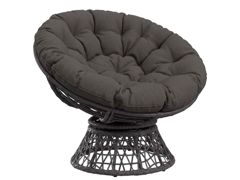 Coussin de chaise papasan, coussin d'assise vianen 100 % polyester anthracite cf54222 - Conforama C
