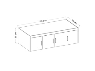 Surmeuble armoire storicos 4 portes chêne huilé 176x55x53 cm