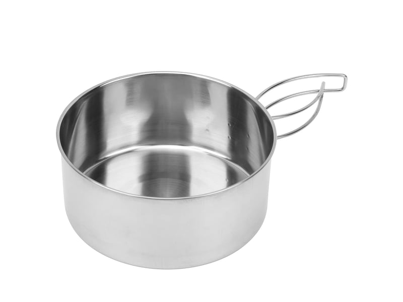  Kit de cuisine de camping portable 8 pièces en acier inoxydable pour randonnée, casserole, poêle, tasse pour pique-nique  - Conforama B