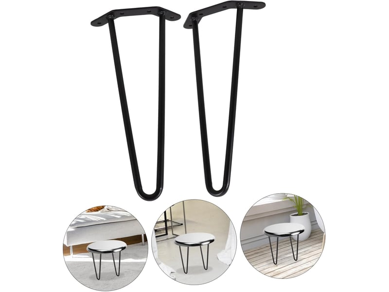  2pièces table métalliques épingle à cheveux de accessoires de mobilier pour tables chaises et bureaux stable et  - Conforama B