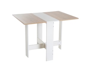 Table de salle à manger extensible et pliante en bois de chêne blanc, dimensions 103 × 76 × 73,5 cm