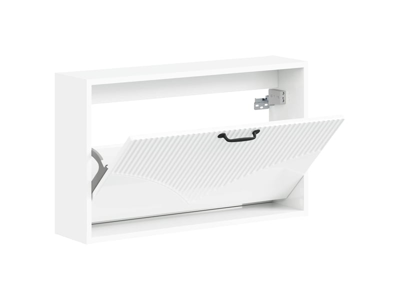  Meuble à chaussures mural, armoire à chaussures hoorn 71x17x43 cm blanc brillant  - Conforama C