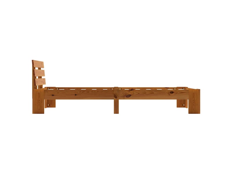  Lit simple- lit adulte -  cadre de lit sans matelas marron miel 100x200cm bois pin massif  - Conforama C