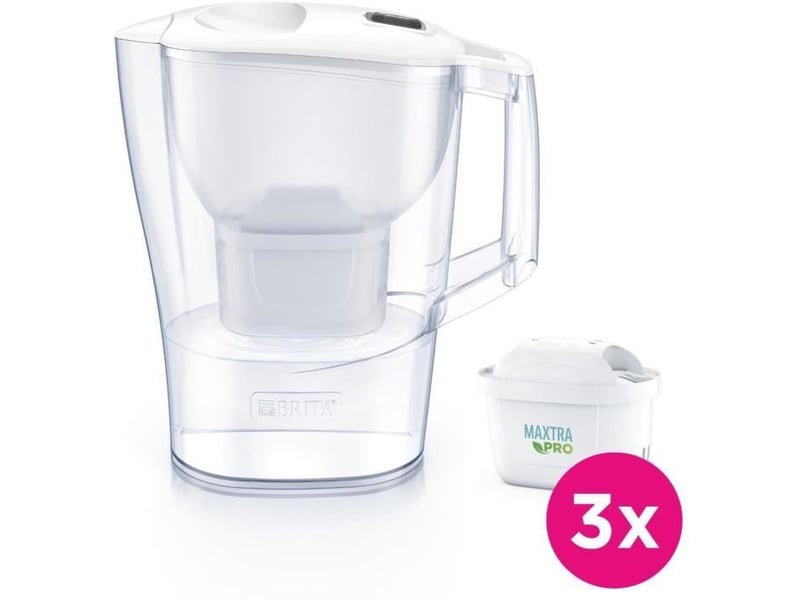 Carafe Filtrante BRITA Aluna Blanche 2,4L Avec Cartouche MAXTRA PRO Et LED