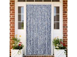 Rideau anti-mouches, moustiquaire bleu et blanc 100x200 cm chenille cf43513