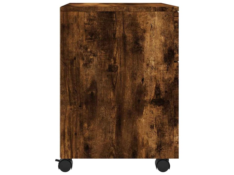  Caisson de bureau, classeur mobile avec roues chêne fumé 45x38x54 cm bois  - Conforama E