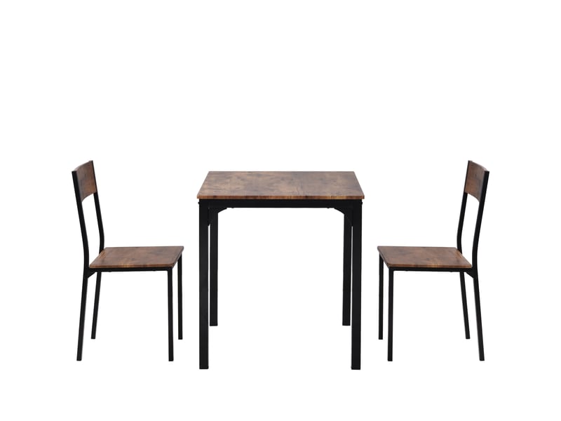  Ensemble table + 2 chaises noir et marron  - Conforama R