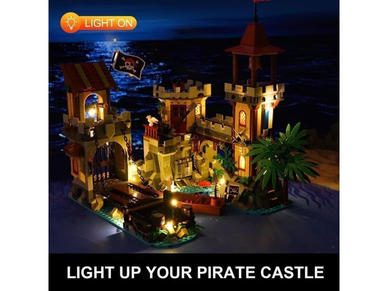  Jeu de construction pirate 1502 pieces chateau led avec grue rotative et 3 configurations 151498_AAANN74993_6_DROPFR - Conforama B