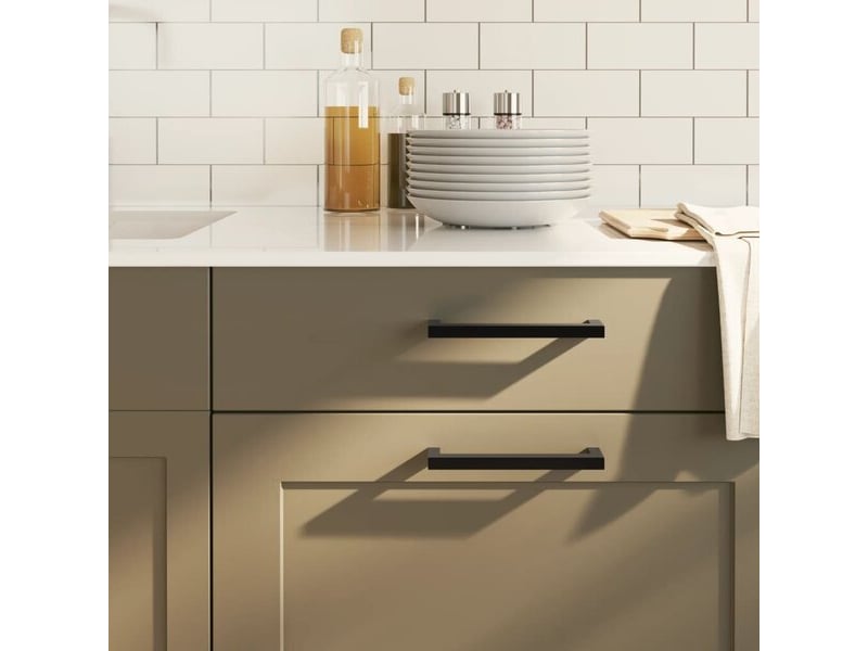  Poignée d'armoire vidaxl, 160 mm, noire  - Conforama B
