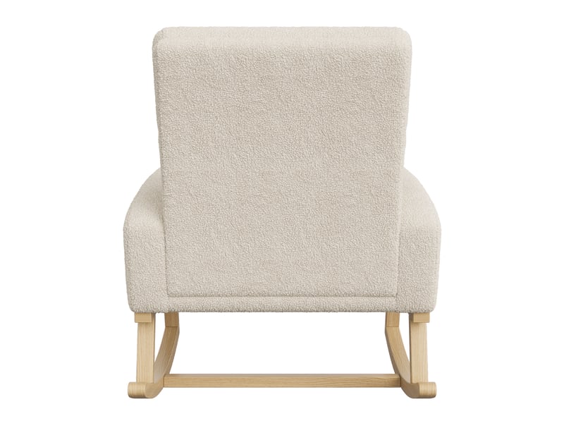 Fauteuil à bascule - 69,2 x 78,5 x 87 cm - beige - en tissu bouclette - chaise à bascule confortable avec pieds en bois  - Conforama D