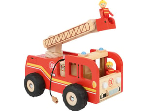 Camion de pompiers avec echelle en bois