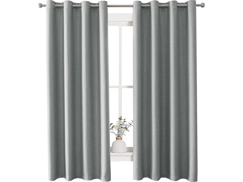  Lot de 2 rideaux occultant thermique 140 x 250 cm gris  - Conforama A