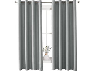 Lot de 2 rideaux occultant thermique 140 x 250 cm gris