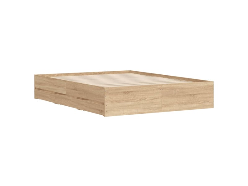  Lit double- lit adulte -  cadre de lit avec tiroirs sans matelas chêne sonoma 140x190 cm  - Conforama C