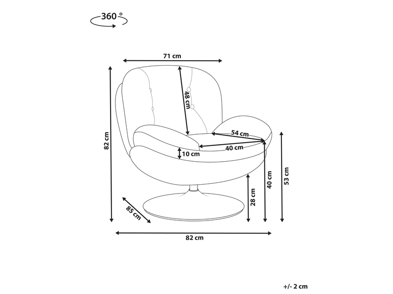  Fauteuil pivotant nolvik velours marron doré  - Conforama C