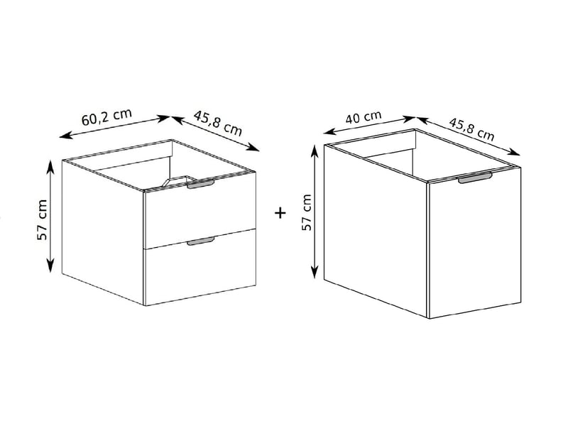  Meuble sous vasque suspendu avec panier à linge 2t novo l.100 cm effet chêne hikora  - Conforama C