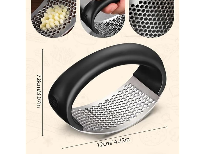  Presse-ail en acier inoxydable, presse-ail de nouveau style, ustensiles de cuisine ménagers manuel portable, pour écraser l'ail gadgets de cuisine  - Conforama B