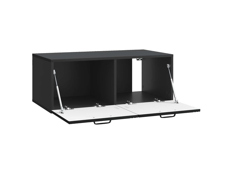  Meuble tv - banc tv - meuble de rangement mural noir 78,5 x 41 x 30 cm bois d'ingénierie  - Conforama E