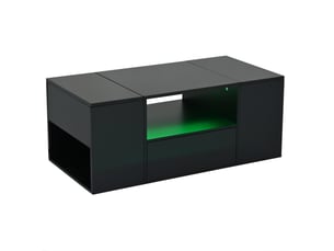Table basse 100x50x40 cm led panneau de particules noir
