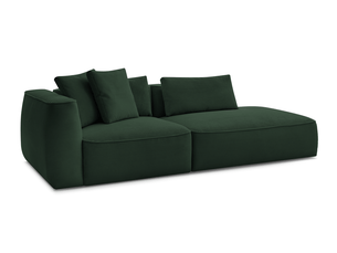 Canapé droit fixe BOBOCHIC LEOPOLD 3 places Velours vert