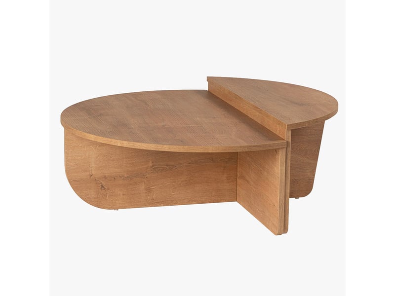  Elyna table basse ronde couleur bois clair d90 cm  - Conforama C
