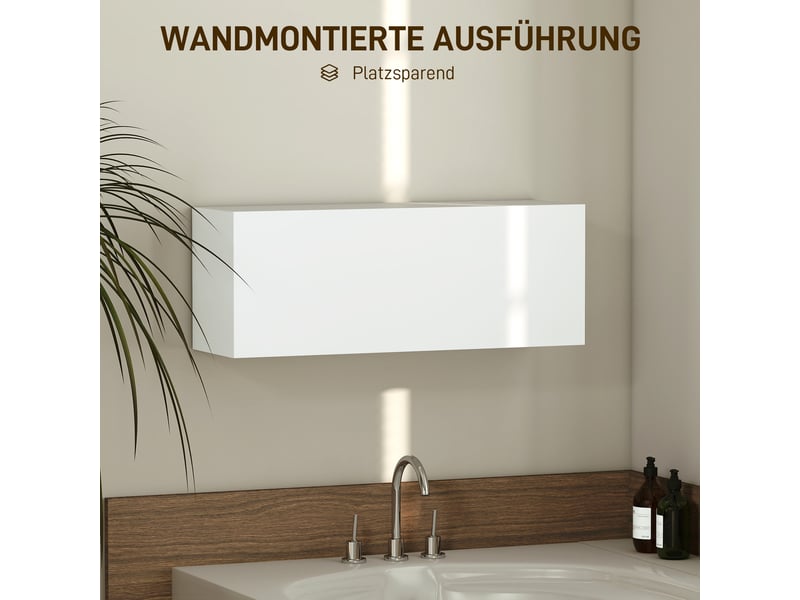  Armoire murale salle de bain blanche, porte relevable avec vérin à gaz, 80 x 25 x 30 cm  - Conforama R