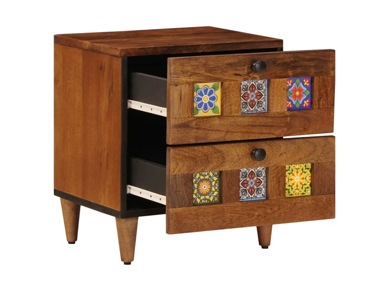  Table de chevet avec tiroir 2 pièces marron 40 x 33 x 46 cm  - Conforama A