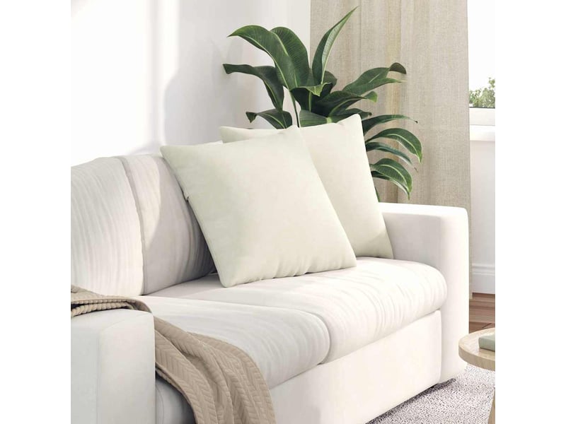  Lot de 2 coussins de canapé, coussins décoratifs crème 50 x 50 cm cf59047  - Conforama B