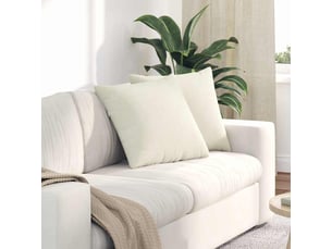 Lot de 2 coussins de canapé, coussins décoratifs crème 50 x 50 cm cf59047