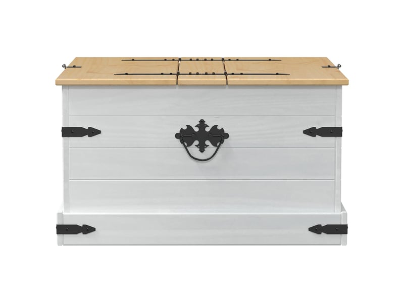 Boîte de rangement avec étagère blanc 78x78x45 cm pin massif - Conforama E