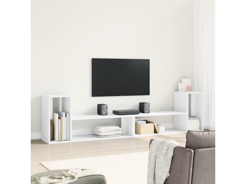  Meuble tv - banc tv - meuble de rangement blanc  - Conforama C