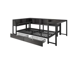 Lit banquette 90x200 cm C-CRAFTLINK coloris noir