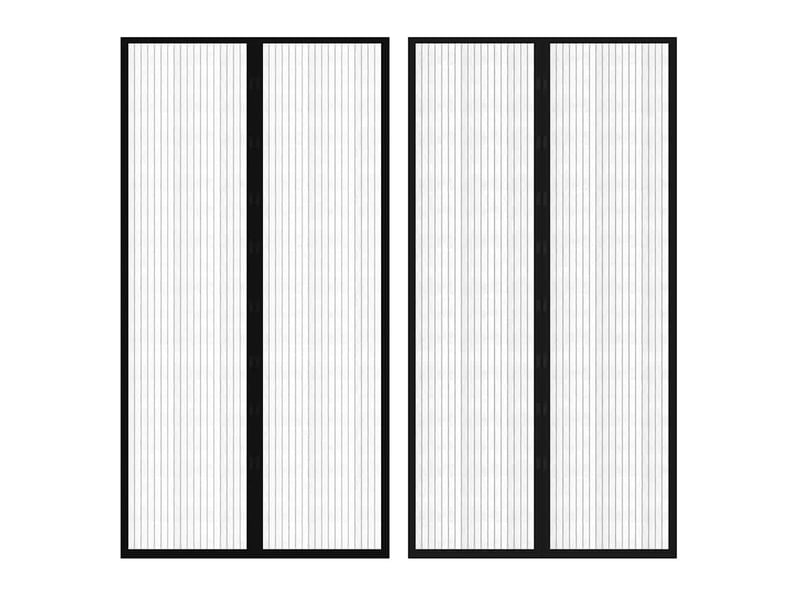  Lot de 2 rideaux de porte contre insectes, moustiquaire 210x100cm magnétique noir cf43612  - Conforama B
