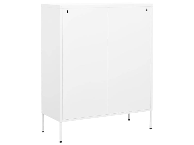  Armoire de rangement, rangement bureau blanc 80x35x101,5 cm acier shl7282  - Conforama E