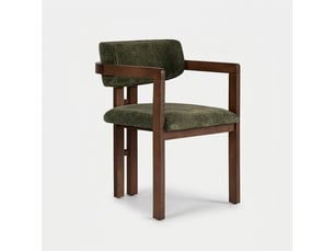 Chaise de design en bois et tissu pour salle à manger toscana noce scuro - vert foncé