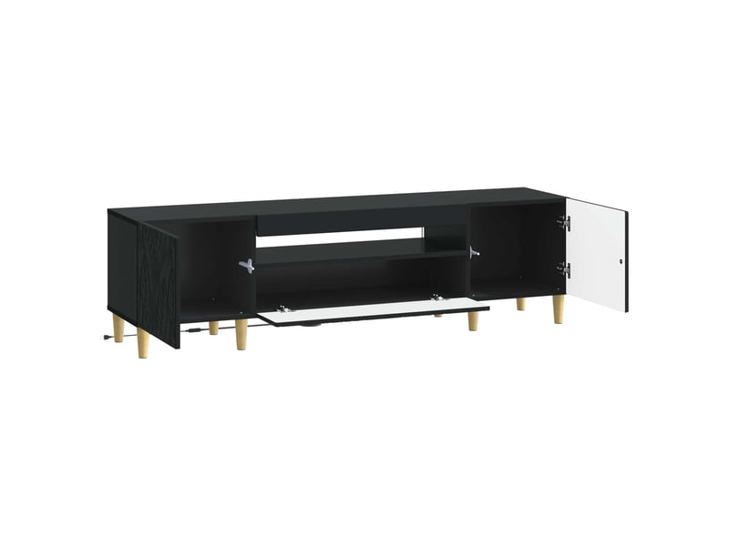  Meuble tv - banc tv - meuble de rangement led noir bois d'ingénierie  - Conforama E