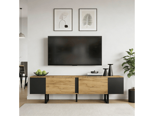 Meuble tv coloris naturel 180 cm <strong></strong> <strong></strong>