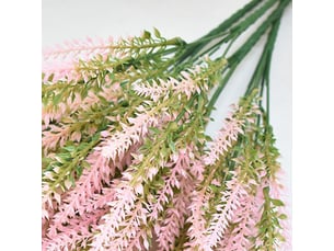 Fleurs de lavande artificielles en plastique, inodores et réalistes, pour la décoration de scènes, mariages et fêtes (rose).