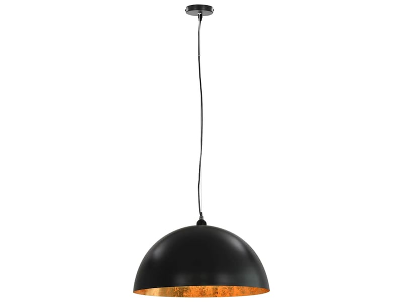  2 pcs plafonniers noir et doré semi-sphérique 50 cm e27  - Conforama D