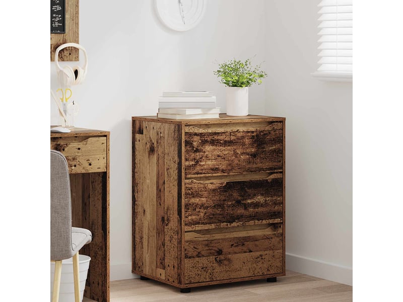  Armoire de rangement, commode de rangement 60 x 48 x 81 cm bois d'ingénierie shl8436  - Conforama E