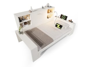 Lit gigogne 90x200 cm DZMDIP coloris blanc