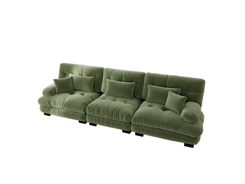 Canapé d'angle, canapé convertible; assise profonde, en chenille, 3 places - Conforama E