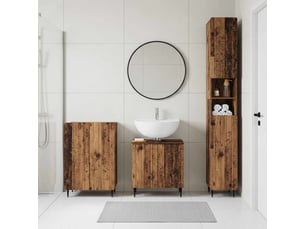 Ensemble de meuble de salle de bain 3 pièces zwolle bois ancien cf63536