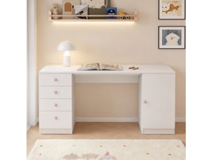 Bureau enfant WISHDOR 155 cm coloris blanc